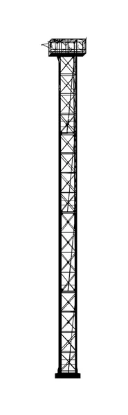Construção industrial. Torre de vigia. Torre de iluminação . — Vetor de Stock