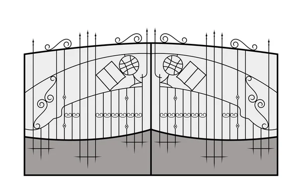 Iron gate. het platform detail. — Stockvector