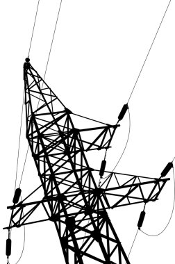 yüksek gerilim elektrik hatları ve pilon.