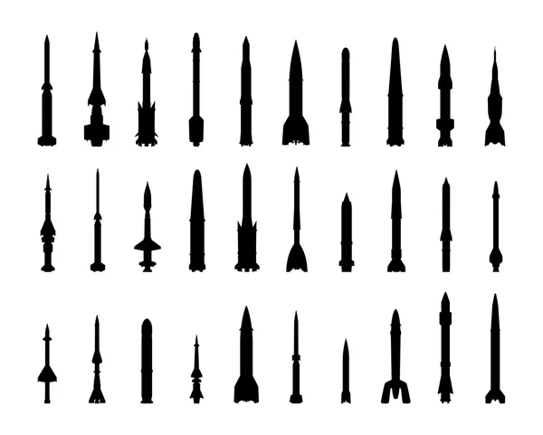 Conjunto de armas de foguete de combate . — Vetor de Stock