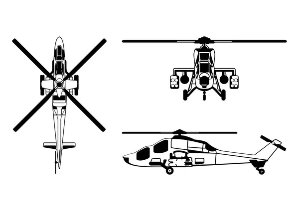 Harc Katonai Helikopter Ikonja Ellen Eps10 Kórokozó Átvivő — Stock Vector