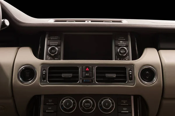 Carro Tela Multimídia Close Detalhe Interior — Fotografia de Stock