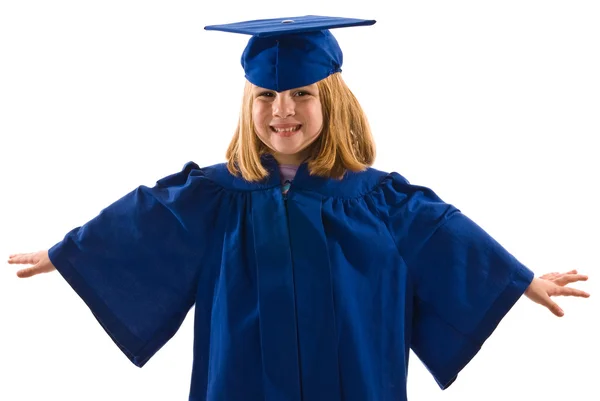 Young Graduate with Her Arms Spread Like She is Flying — Stock Photo, Image