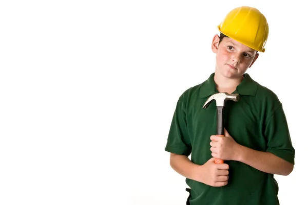 Jovem - futuro trabalhador da construção — Fotografia de Stock