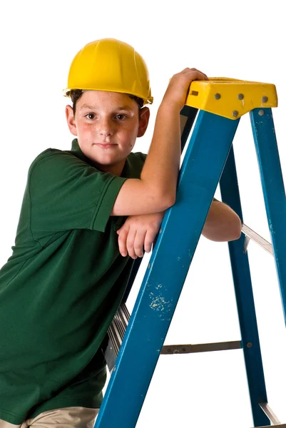 Jovem - futuro trabalhador da construção — Fotografia de Stock