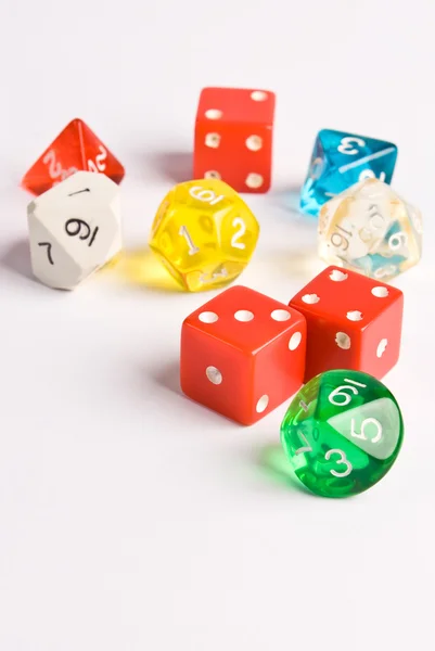 Multicolored Role Play Dice — Stock Photo, Image