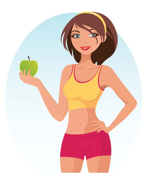 Healthy Fitness Girl — Stock Vector