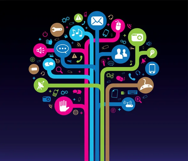 Соціальні медіа дерево Векторна Графіка