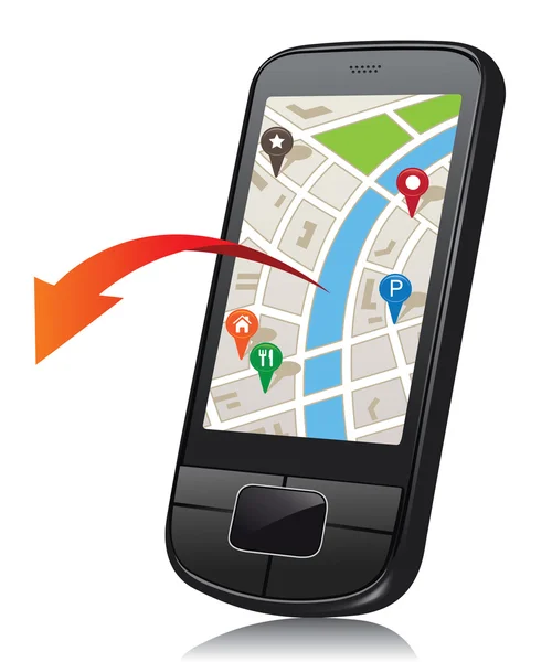 Sistema GPS per telefono cellulare Illustrazioni Stock Royalty Free