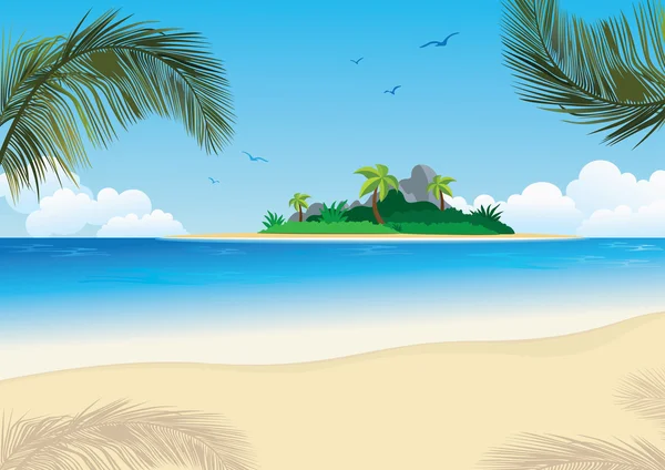 Spiaggia tropicale Illustrazione Stock