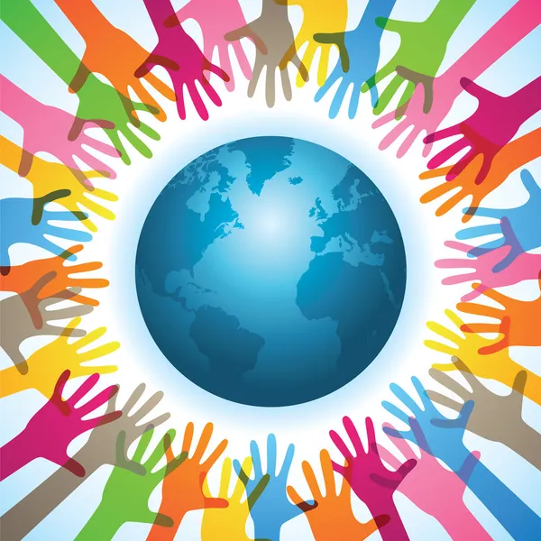 Travail caritatif mondial — Image vectorielle