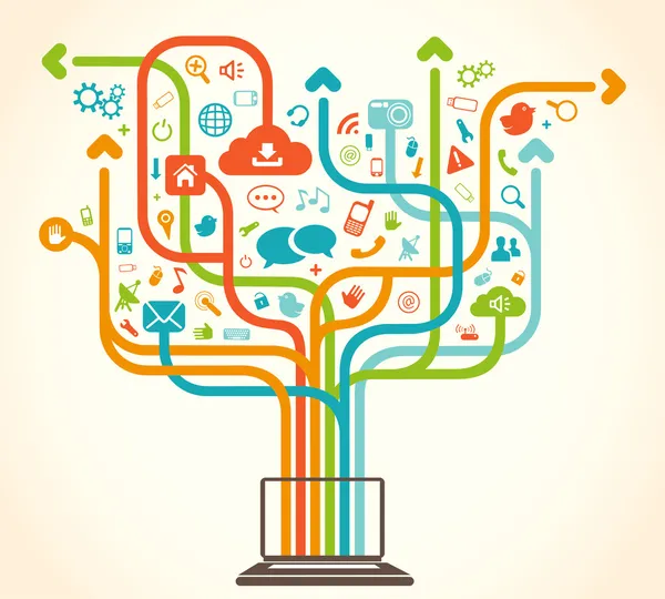 Social media tree — Stock Vector