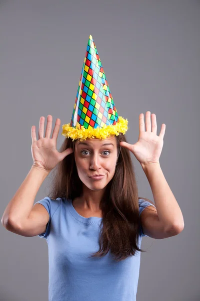 Funny faces and pointy hat — Stock Photo, Image