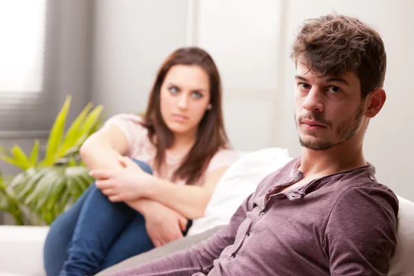 Man doesn't speak to his woman — Stock Photo, Image