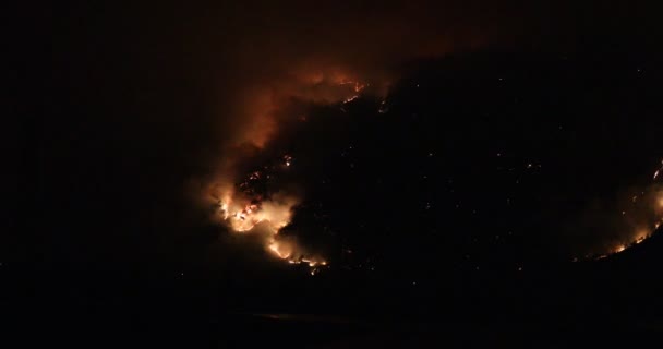 Fortogna Veneto Marzo 2022 Incendio Notturno Pochi Metri Dal Paese — Video Stock