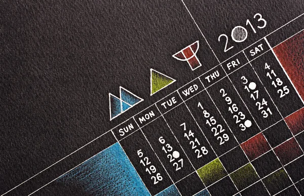 Styl Vintage może 2013 ołówek ciągnione kalendarza projektu — Zdjęcie stockowe
