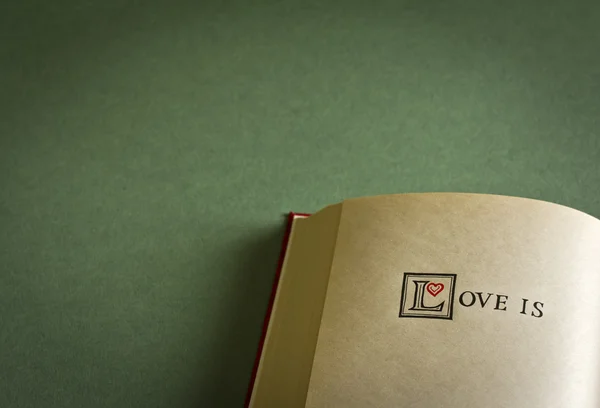 Liebe im Vintage-Stil ist ein leeres Buch. mit Platz für deinen Text, was Liebe ist. — Stockfoto