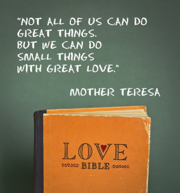 Love Bible with love commandments, metaphors and quotes clipart