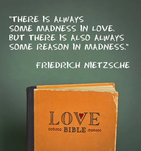 Láska bible s láskou přikázání, metafory a uvozovek — Stock fotografie