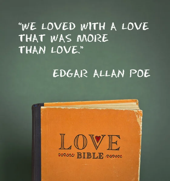 Love Bible with love commandments, metaphors and quotes — Stock Photo, Image