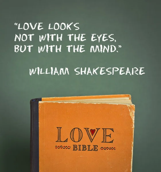 La Bible d'amour avec des commandements d'amour, des métaphores et des citations — Photo