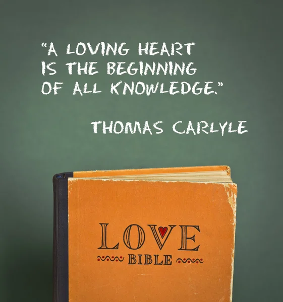 Love Bible with love commandments, metaphors and quotes — Stock Photo, Image