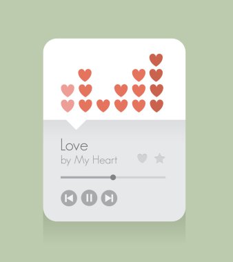soyut müzik oyuncu ile benim kalp kırmızı kalpler ekolayzır ile severim