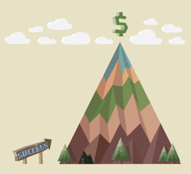 dolar işareti ile başarı için zor yol-iş başarısı için top.concept bağlama.