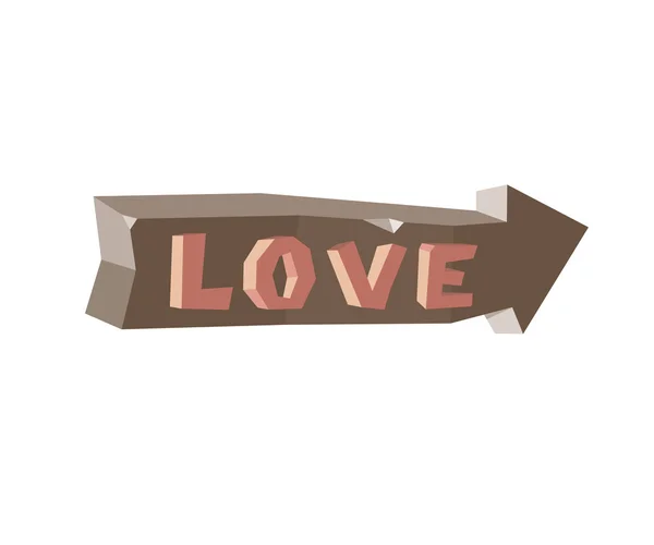 3D-liefde pijl teken — Stockvector