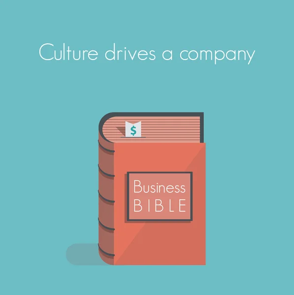 Culture drives a company. Business Bible. Concept for business success motivation, commandments, rules and metaphors. — Stock Vector