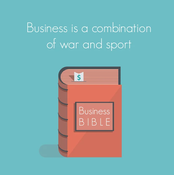 Los negocios son una combinación de guerra y deporte. Biblia de negocios. Concepto de éxito empresarial motivación, mandamientos, reglas y metáforas . — Archivo Imágenes Vectoriales