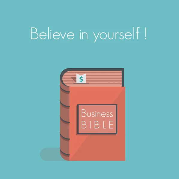 Believe in yourself! Business Bible. Concept for business success motivation, commandments, rules and metaphors. — Stock Vector