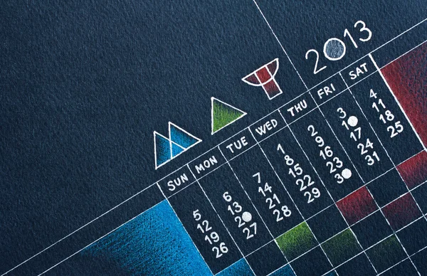 Styl Vintage może 2013 ołówek ciągnione kalendarza projektu — Zdjęcie stockowe