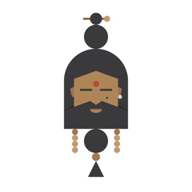sakallı adam dini Hindistan yogi vektör çizim meditasyon