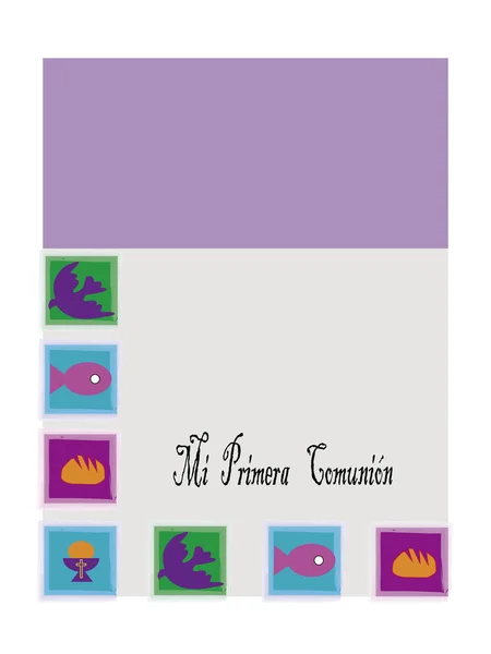 Première carte de communion — Image vectorielle