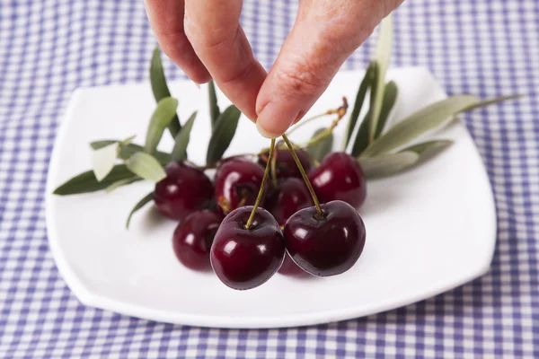 Cerezas aisladas — Foto de Stock