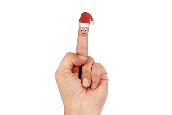 Маскированный палец санты — стоковое фото