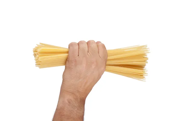 Spaghetti a mano isolati — Foto Stock