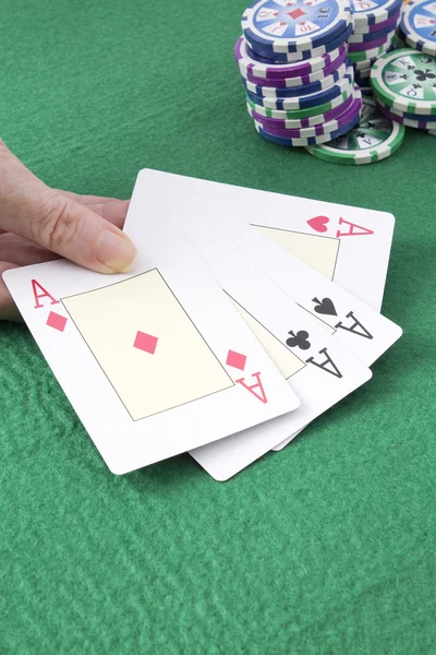 Hand with cards — Stock Photo, Image