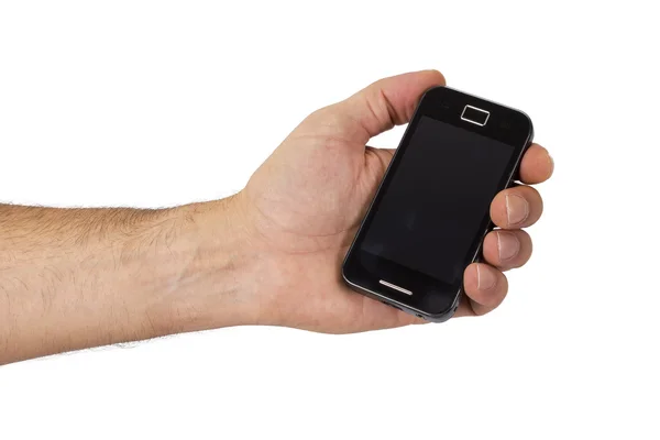 Hand met mobil telefoon — Stockfoto