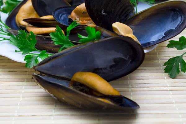 Moules et coquilles saint jacques Stock Photos, Royalty Free Moules et