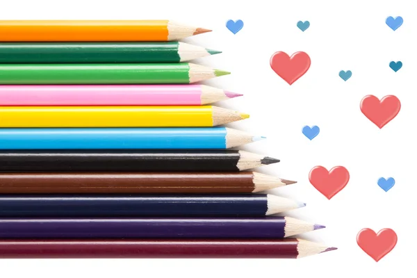Цветные карандаши изолированы — стоковое фото