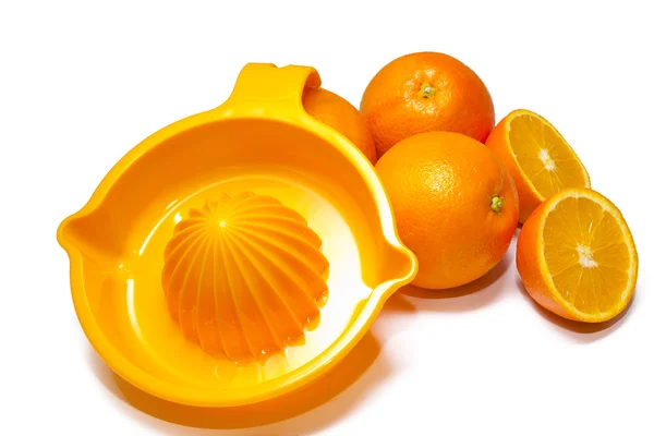 Sumo de laranja e laranjas — Fotografia de Stock
