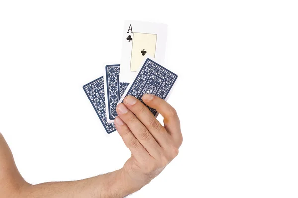 Hand with playing cards — Stock Photo, Image