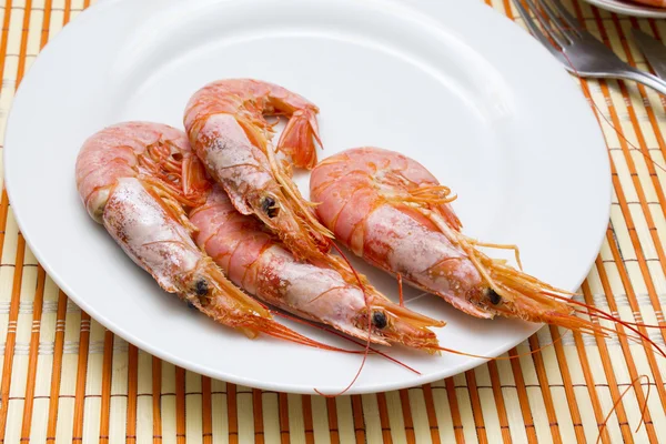 Chutné vařené krevety — Stock fotografie