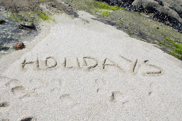 Lettering on the beach — Stock Photo, Image