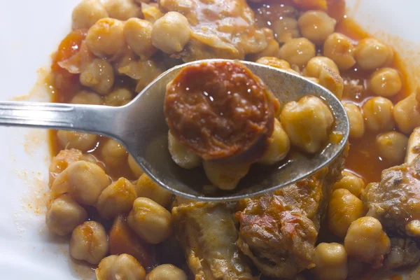 Chickpeas with tomato — Stock Photo, Image