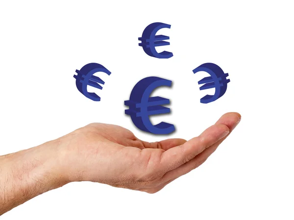 Mano con euro — Foto de Stock
