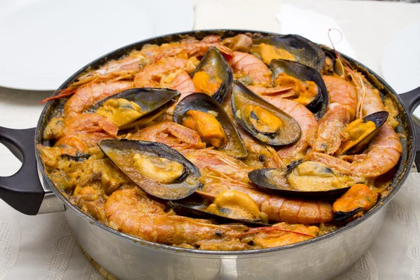 西班牙海鲜饭 — 图库照片