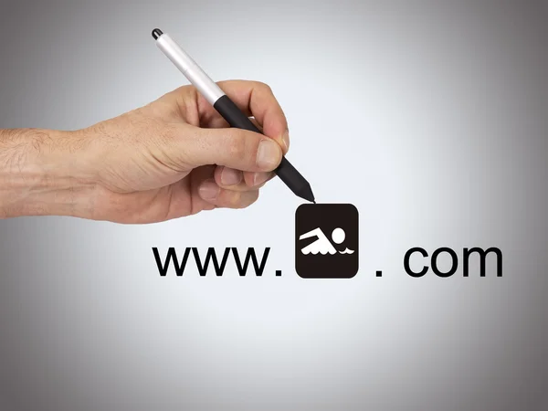 Website pointing pen — Stock Photo, Image